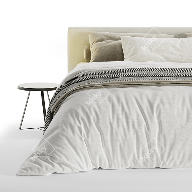 Streamlined Flou Merkurio Bed 3D model image 3