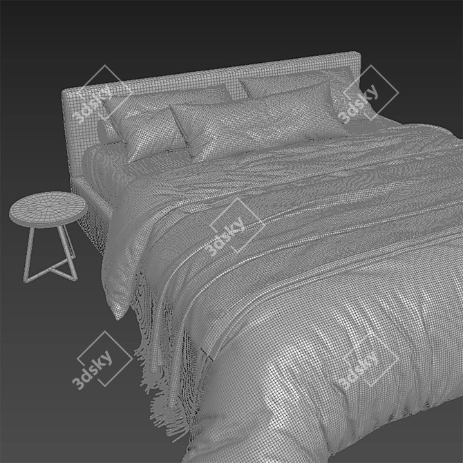 Streamlined Flou Merkurio Bed 3D model image 4