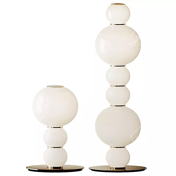 PEARLS DOUBLE Glass LED Table Lamp 3D model image 1