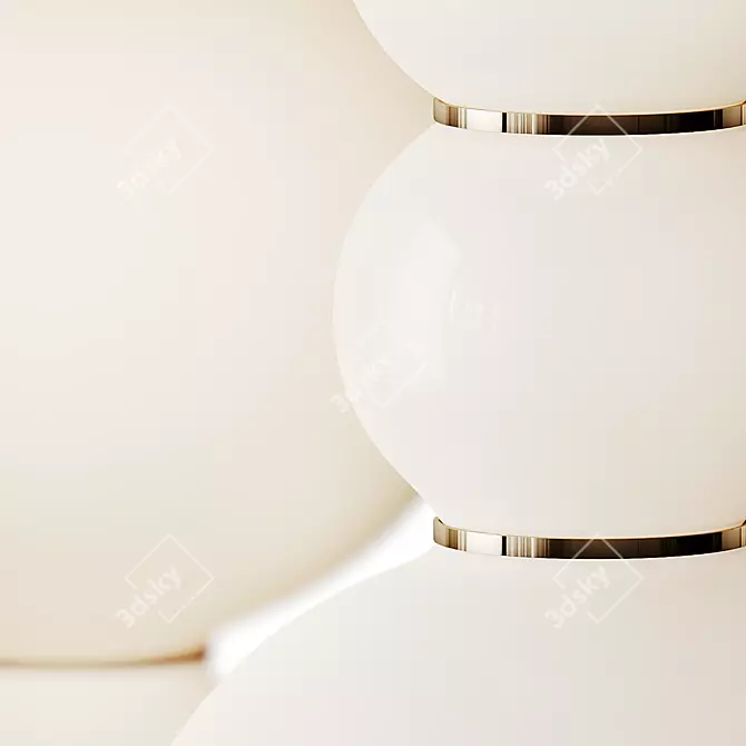 PEARLS DOUBLE Glass LED Table Lamp 3D model image 2