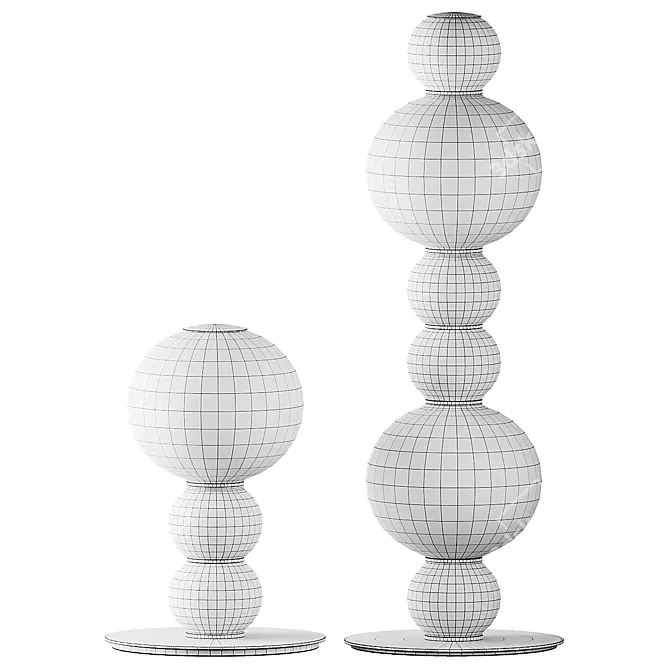 PEARLS DOUBLE Glass LED Table Lamp 3D model image 5