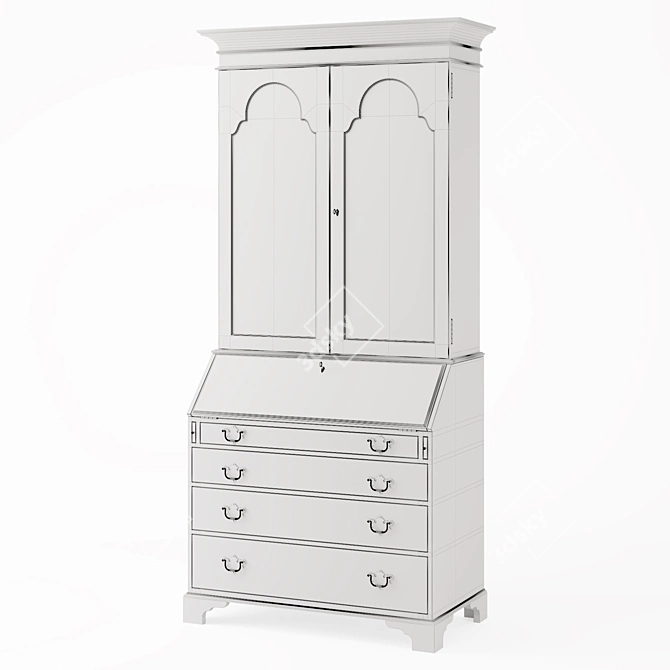 Elegant Chinoiseries Secretary by Ralph Lauren 3D model image 4