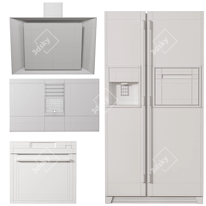 Complete AEG Kitchen Appliance Set 3D model image 4