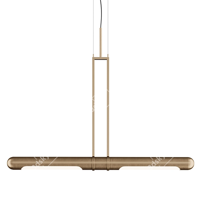 Sleek Bullet Pendant Light 3D model image 3