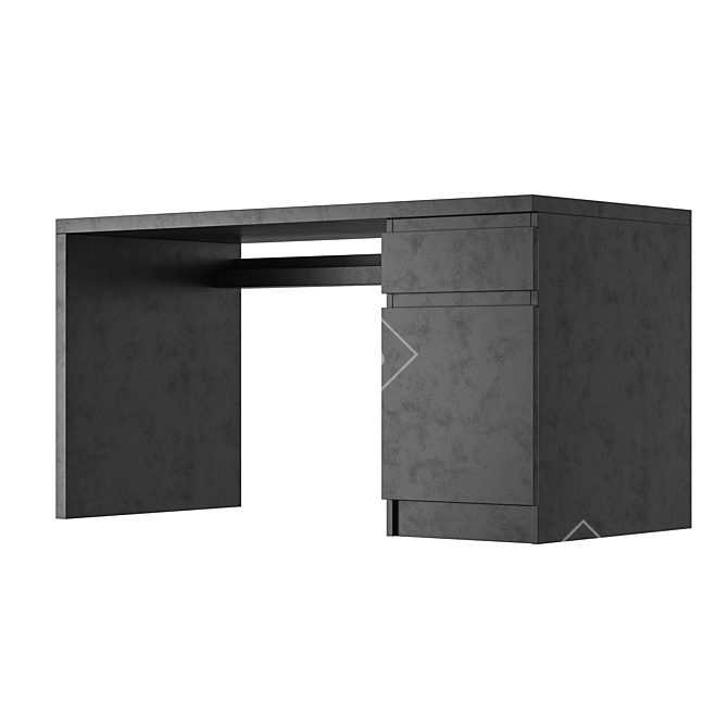 IKEA MALM Writing Desk Black-Brown 3D model image 3