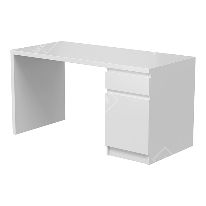 IKEA MALM Writing Desk Black-Brown 3D model image 4