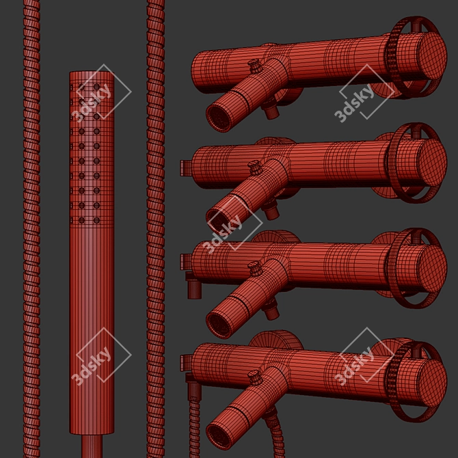 Stella Charm Wall-Mount Tub Mixer 3D model image 2