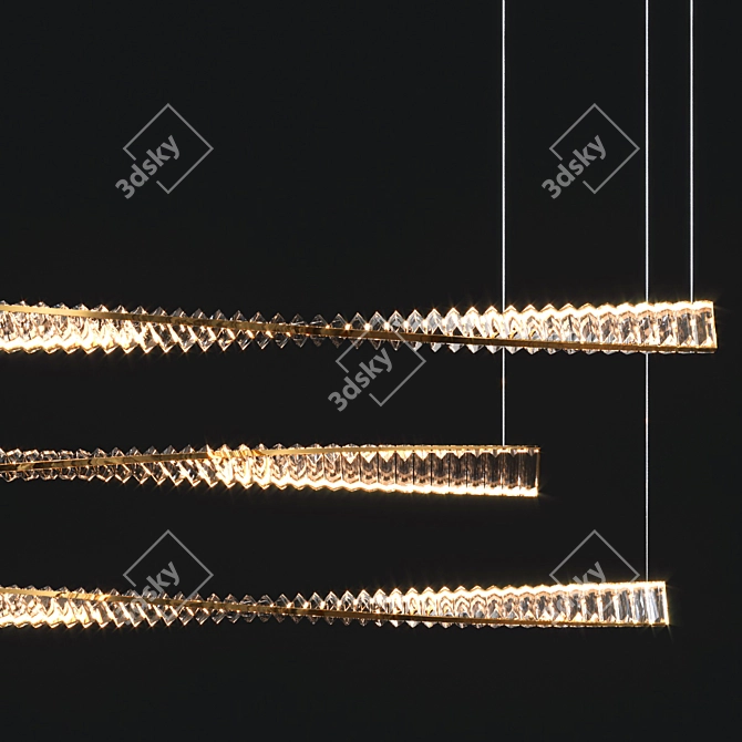 Ethereal Crystal Spiral Chandelier 3D model image 2