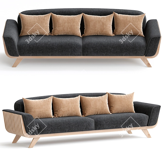 Modern 3ds Max Hamper Sofa 3D model image 1