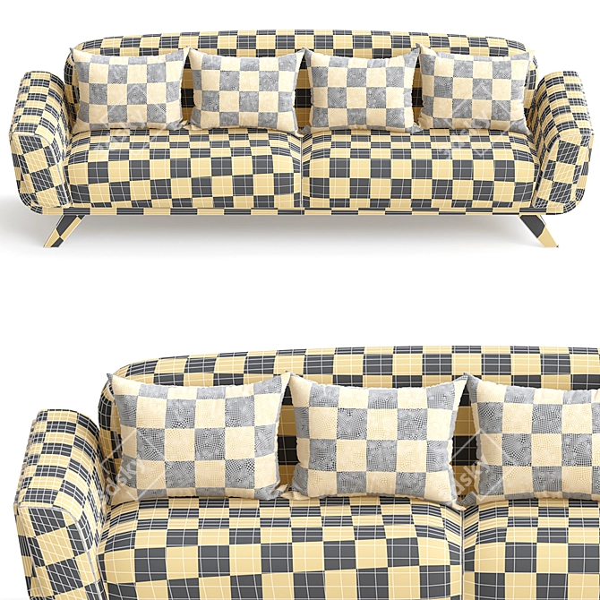 Modern 3ds Max Hamper Sofa 3D model image 2
