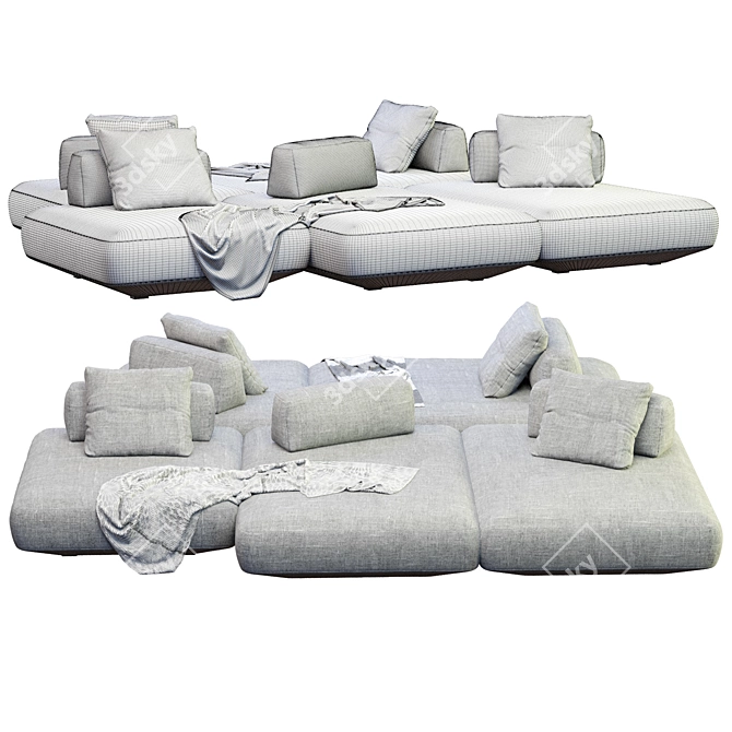 Contemporary Boca Tommy Sofa Set 3D model image 5