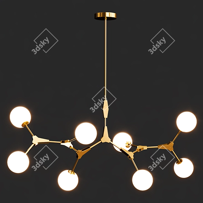 Ethereal Beanstalk Glass Chandelier 3D model image 3