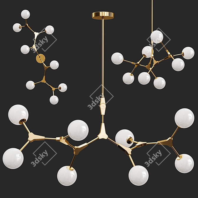 Ethereal Beanstalk Glass Chandelier 3D model image 5
