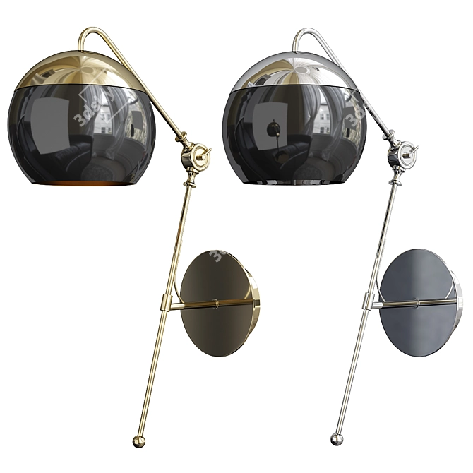 Sleek Modern Sconce Fixture 3D model image 1