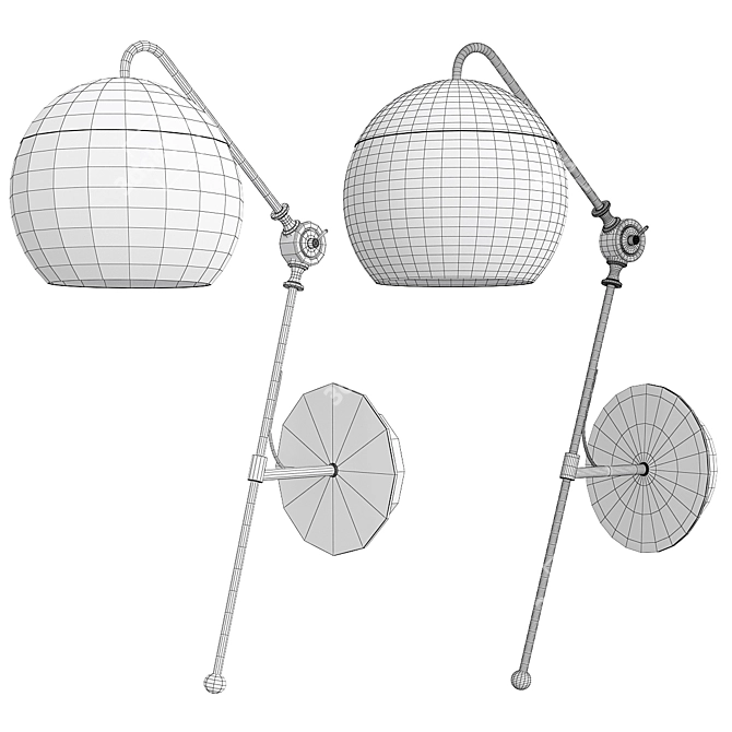 Sleek Modern Sconce Fixture 3D model image 2