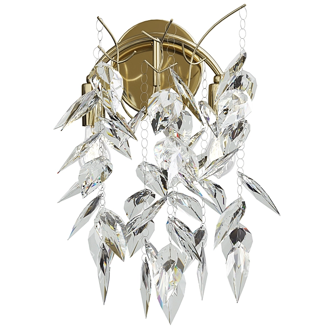 Crystal Leaf Wall Sconce 3D model image 1