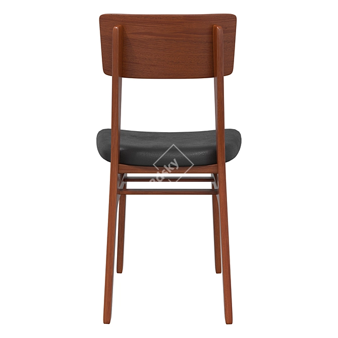 Vintage Walnut Dining Chair Set 3D model image 2