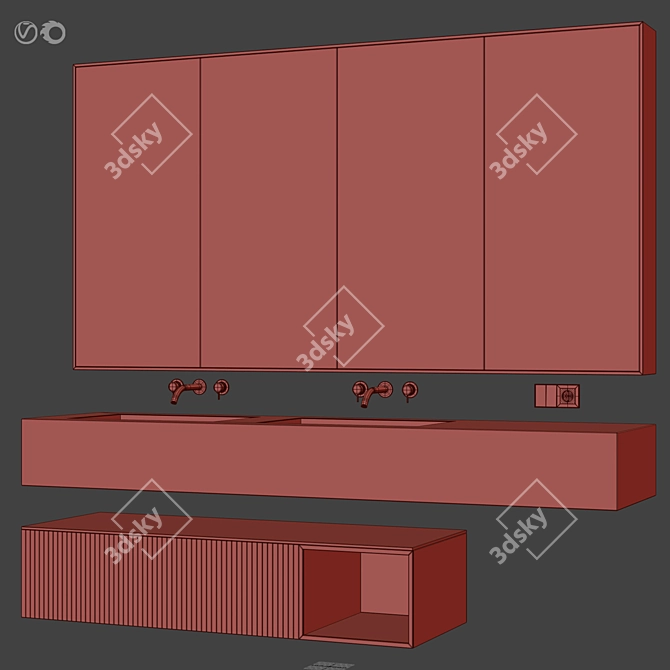 Modern Bathroom Furniture Set 33 3D model image 6