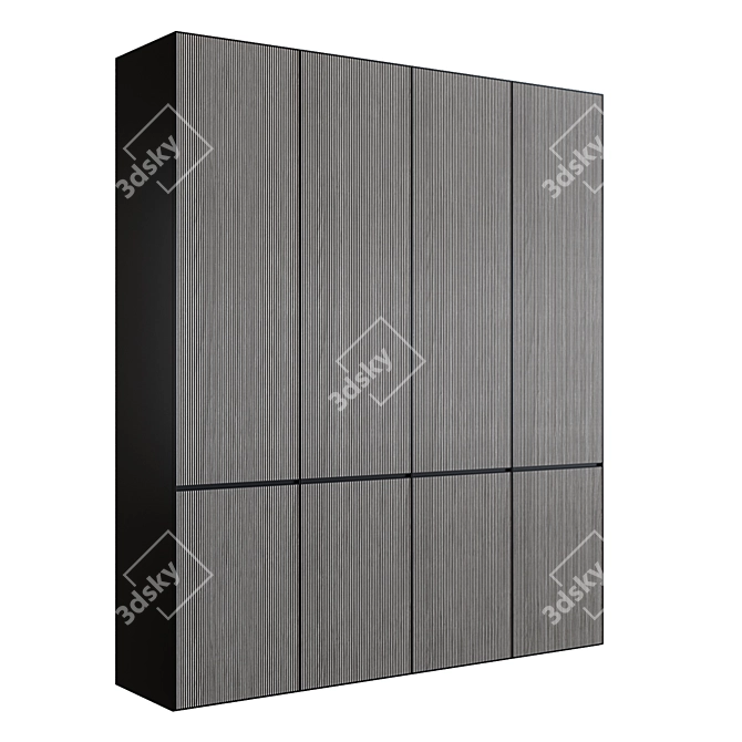Sleek Wardrobe with Lighting 3D model image 1