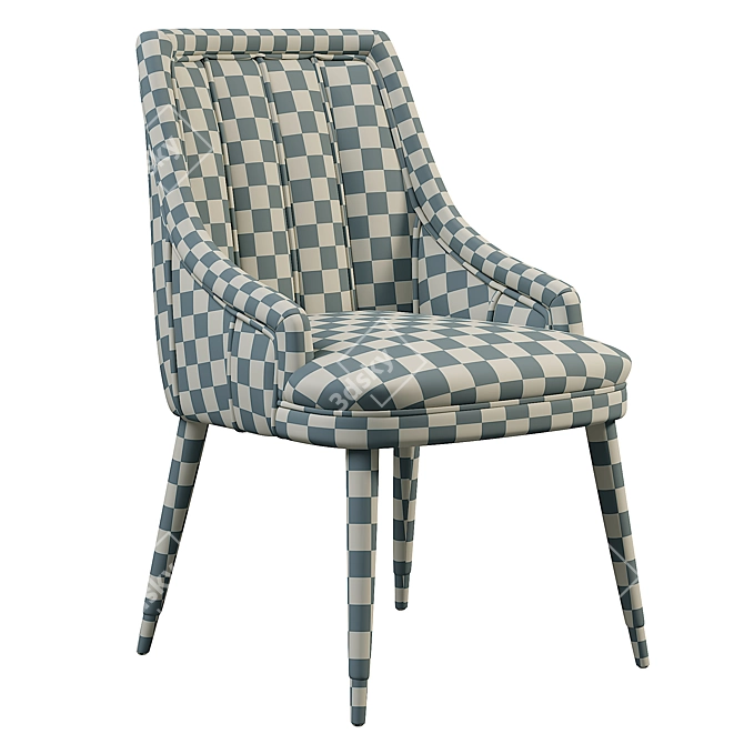 Elegant Cordoba Dining Chair with Brass Tips 3D model image 5