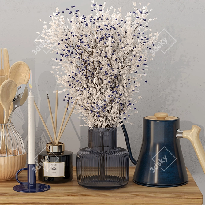 Modern Kitchen Accessories Set, 3D 3D model image 3