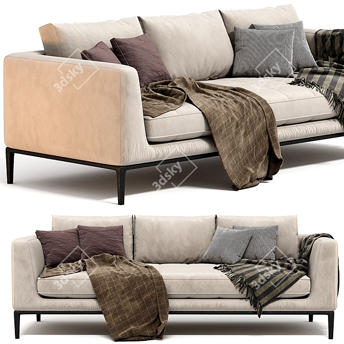 Lucrezia Soft Leather Sofa - Millimeters, UV Mapped 3D model image 2