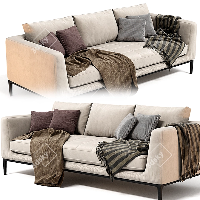 Lucrezia Soft Leather Sofa - Millimeters, UV Mapped 3D model image 3