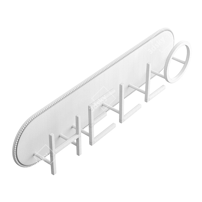 Floral Brass Hook Rack 3D model image 6