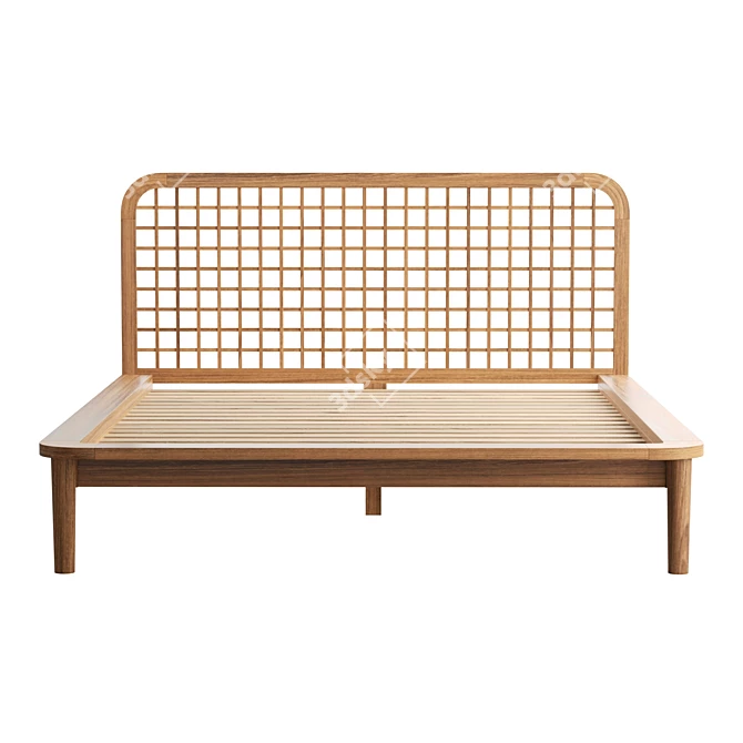 Whimsical Garden Queen Platform Bed 3D model image 2