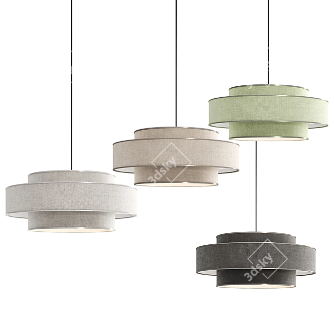 Linen Souko Pendant Light 3D model image 1