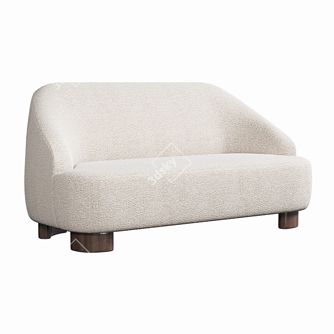 Modern Fabric Small Sofa: Margas 3D model image 1