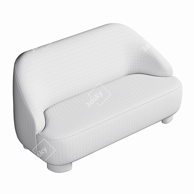 Modern Fabric Small Sofa: Margas 3D model image 4