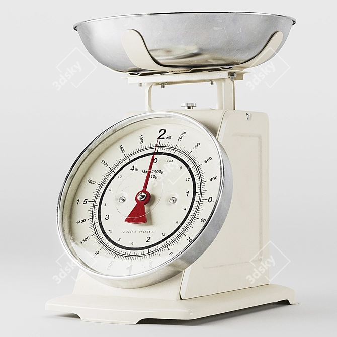 Retro Style Kitchen Scale from Zara Home 3D model image 1