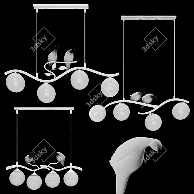 Modern Bird Island Pendant Set 3D model image 5
