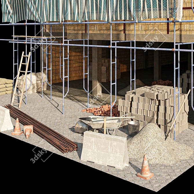 Game-Ready Modular Construction Bundle 3D model image 5