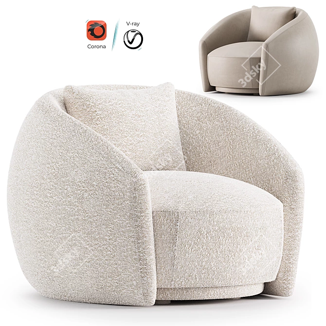 Modern Moroso PACIFIC Armchair 2017 3D model image 1