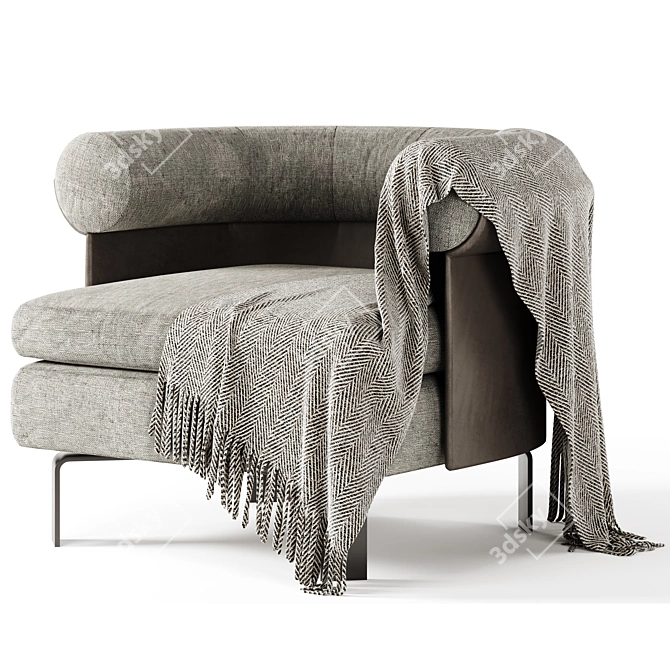Modern Minimalist Armchairs Set 3D model image 2