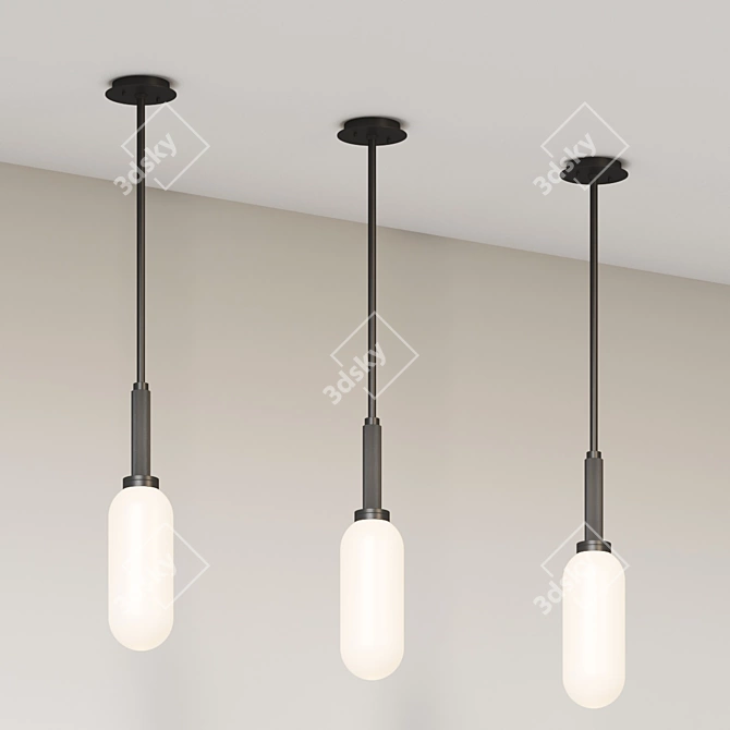 Industrial Elegance Mini Pendant Light 3D model image 2