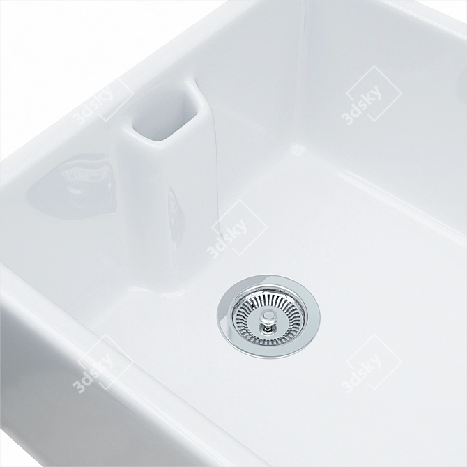 Grange Gloss White Ceramic Sink 3D model image 3