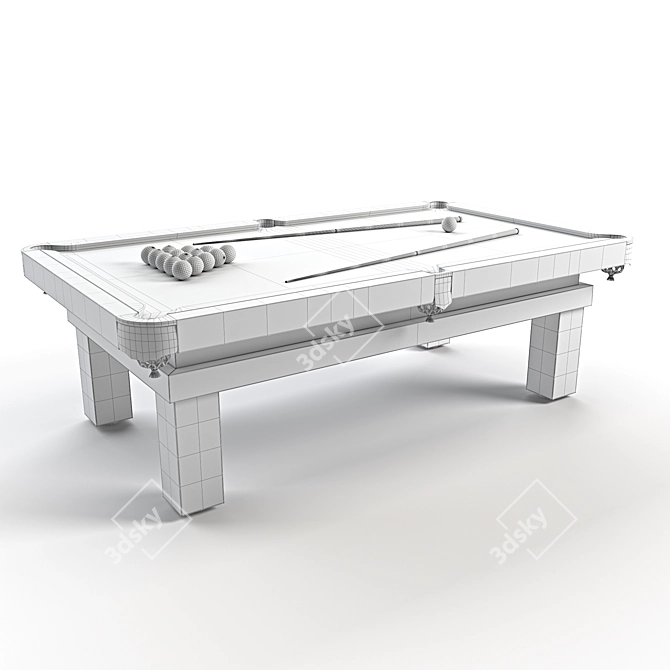 Rustic Pool Table 3D Model 3D model image 5