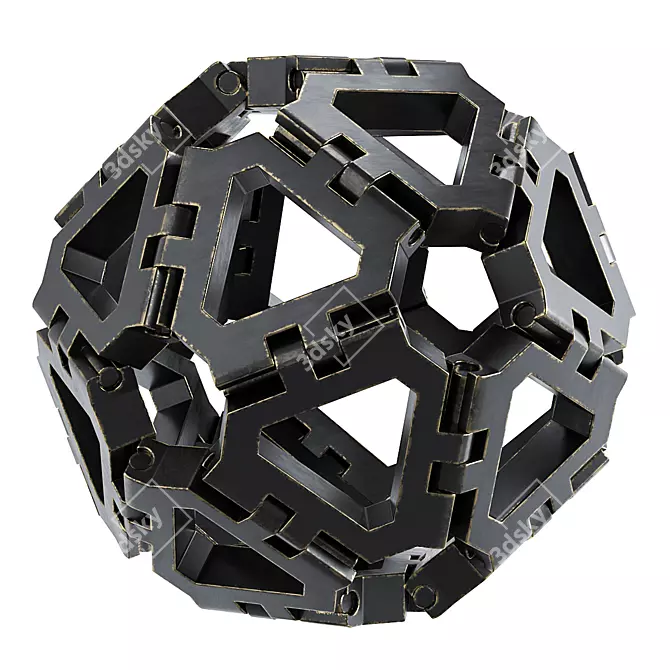  Metal Icosahedron Sculpture - 3D Model 3D model image 5