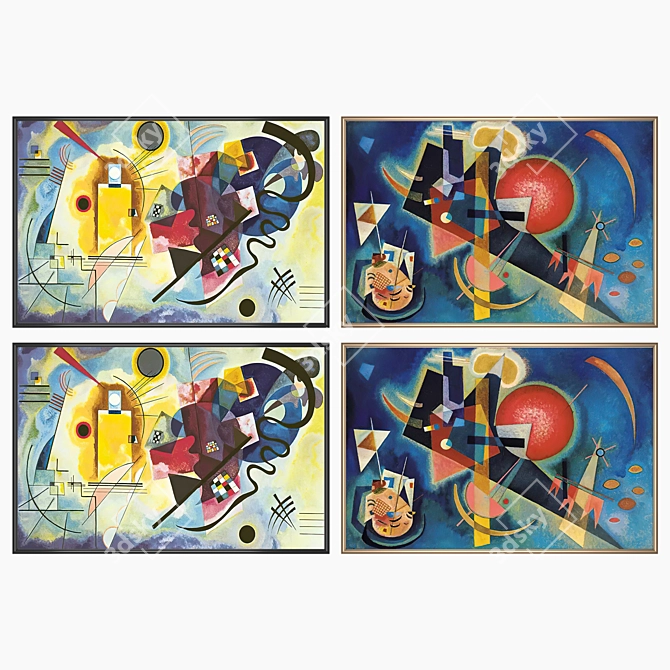 Artwork Set with Multiple Frames 3D model image 2