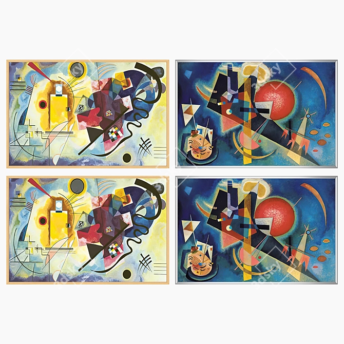 Artwork Set with Multiple Frames 3D model image 3