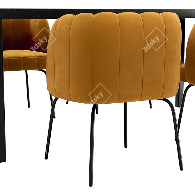 Modern Dining Chair and Table 3D model image 4
