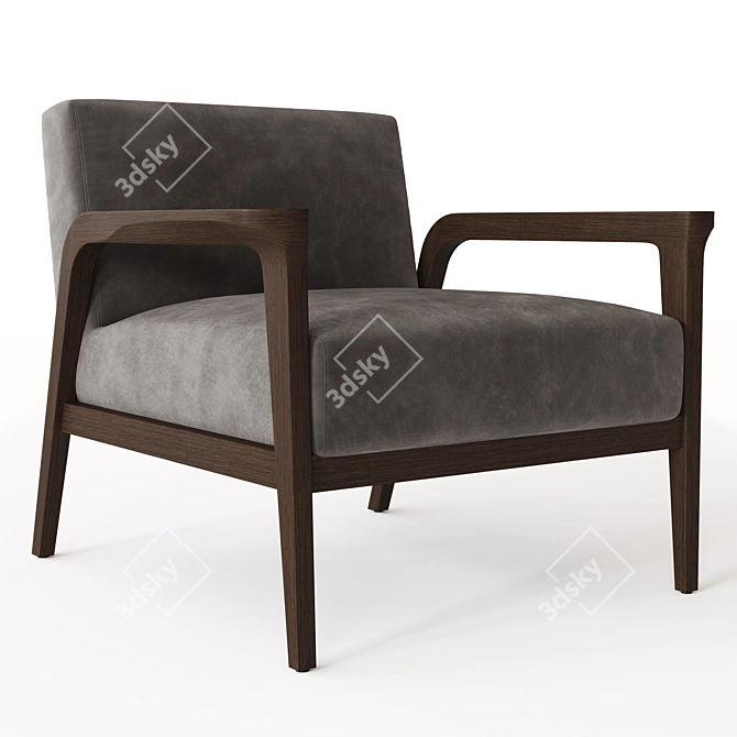 LEMA TARSIA Wooden Lounge Chair 3D model image 1