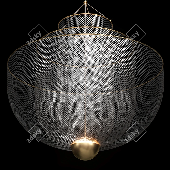 Contemporary Meshmatics Pendant Lamp 3D model image 2