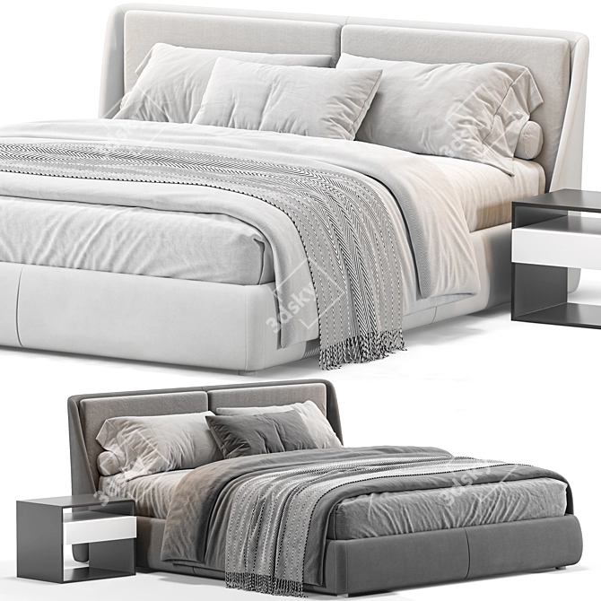 Elegant Modern Bend Sofa 3D model image 1