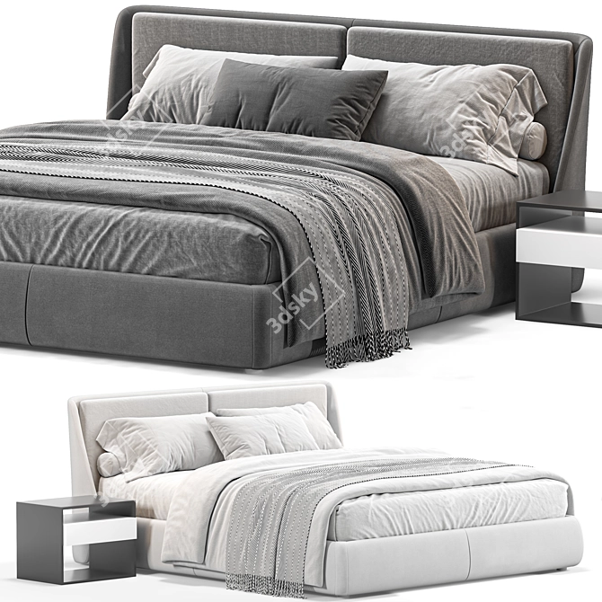 Elegant Modern Bend Sofa 3D model image 2