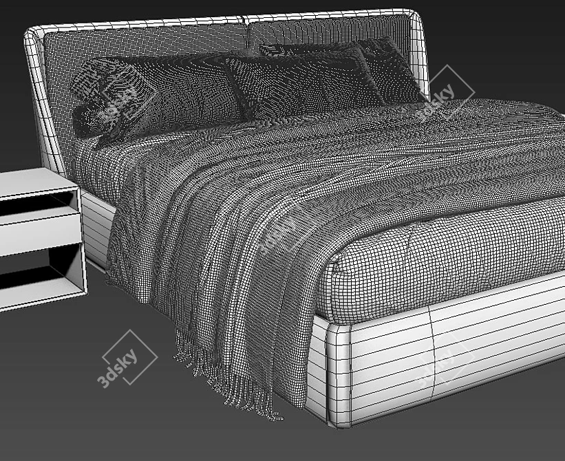 Elegant Modern Bend Sofa 3D model image 4