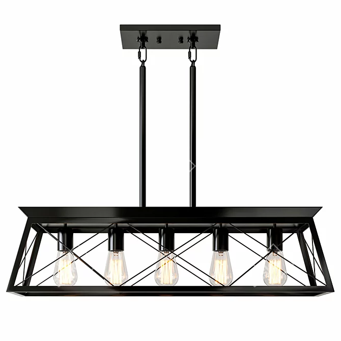 Modern 5-Light Kitchen Pendant 3D model image 1